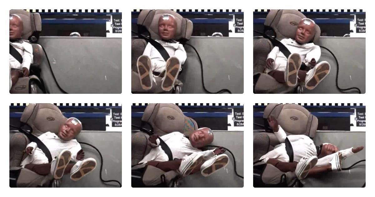 Booster seat crash outlet test